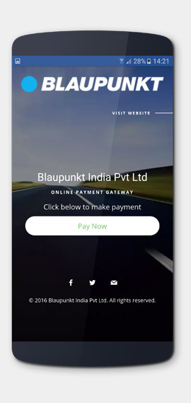 Blaupunkt India Payment Gateway