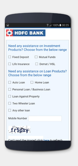 HDFC loans email campaign