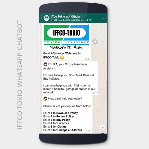 Iffco Tokio Customer Support Whatsapp Chatbot