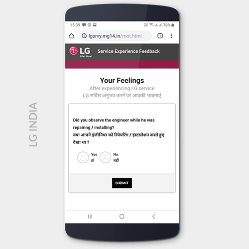 LG India Customer Satisfaction Survey